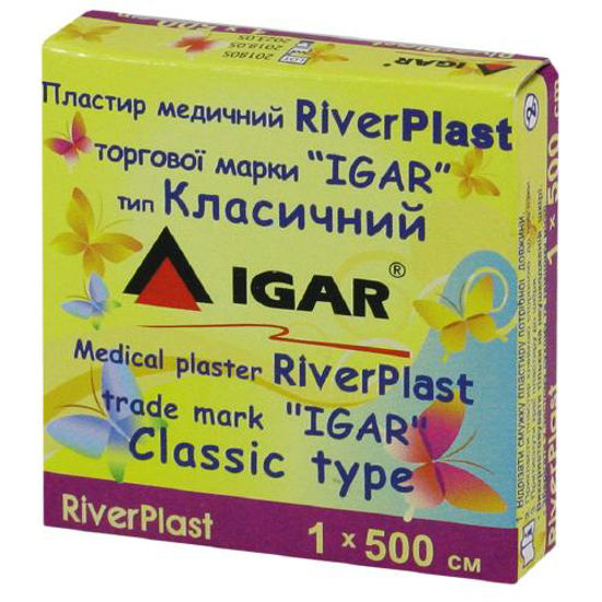 Пластир медичний Riverplast IGAR (Ігар) 1см х 500см Класичний